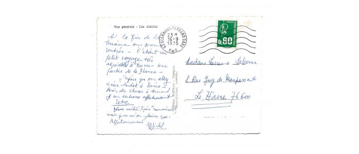 LEIRIS : Carte postale autographe signée adressée à Lucienne Salacrou - Signed book, First edition - Edition-Originale.com