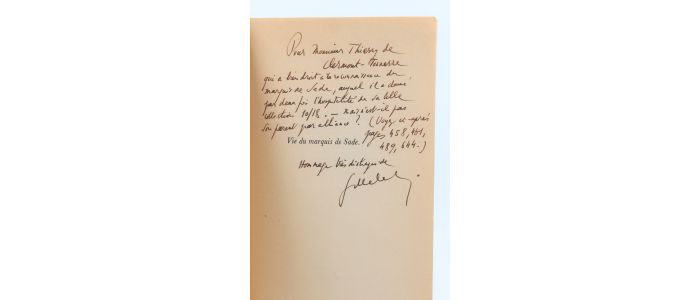 LELY : Vie du marquis de Sade - Autographe, Edition Originale - Edition-Originale.com
