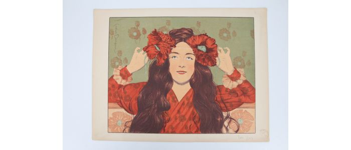 L'Estampe Moderne. Jeune fille aux coquelicots. Lithographie Originale - Erste Ausgabe - Edition-Originale.com