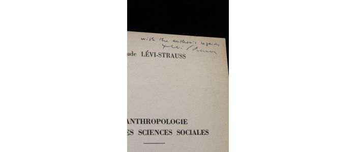 LEVI-STRAUSS : Place de l'anthropologie dans les sciences sociales et problèmes posés par son enseignement - Autographe, Edition Originale - Edition-Originale.com