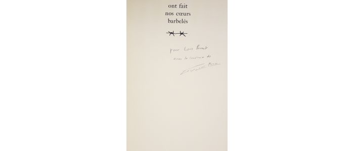 LEVIS MANO : Ont fait nos coeurs barbelés - Autographe, Edition Originale - Edition-Originale.com
