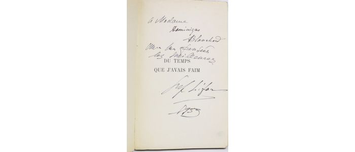 LIFAR : Du temps que j'avais faim - Signed book, First edition - Edition-Originale.com