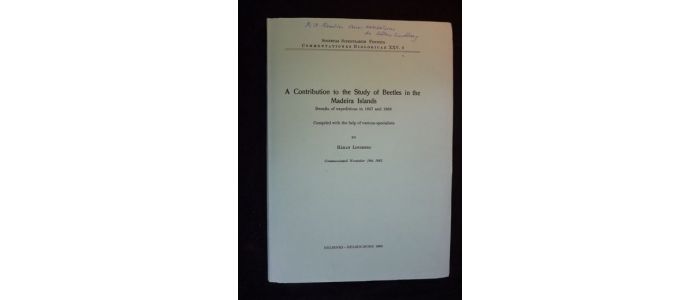LINDBERG : A contribution to the study of beetles in the Madeira islands, results of expeditions in 1957 and 1959 - Signed book, First edition - Edition-Originale.com