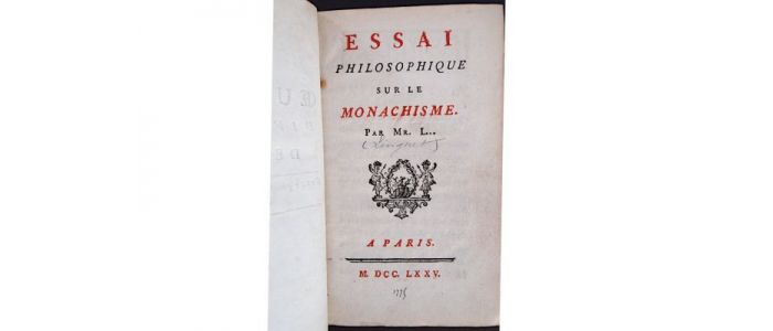 LINGUET : Essai philosophique sur le monachisme - First edition - Edition-Originale.com