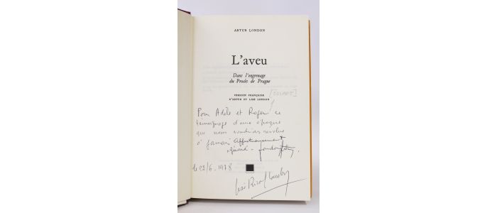 LONDON : L'aveu - Libro autografato - Edition-Originale.com