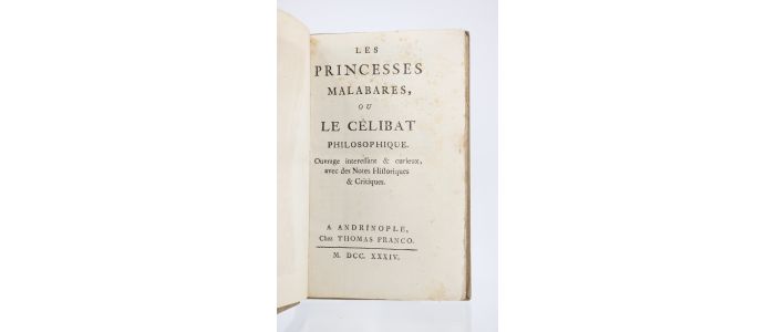 LONGUE : Les princesses Malabares, ou le célibat philosophique - First edition - Edition-Originale.com