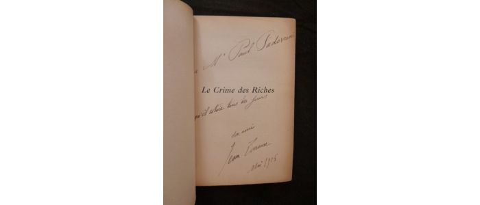 LORRAIN : Le crime des riches - Signed book, First edition - Edition-Originale.com