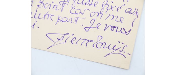 LOUYS : Bristol autographe signé adressé à Henri Davray à propos de frais inhérents à une traduction  - Autographe, Edition Originale - Edition-Originale.com