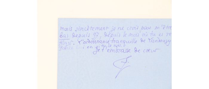 LOUYS : Carte autographe signée adressée à Georges Louis : 