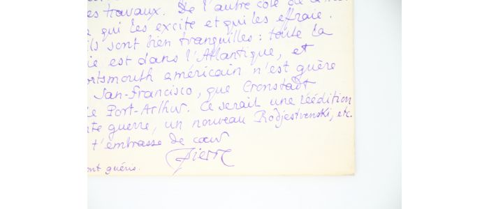 LOUYS : Lettre autographe signée adressée à Georges Louis : 
