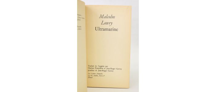 LOWRY : Ultramarine - Prima edizione - Edition-Originale.com