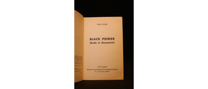 LOYER : Black power - Prima edizione - Edition-Originale.com