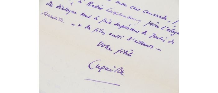 LUGNE-POE : Lettre autographe signée adressée à Carlo Rim concernant la bonne réception de son film Justin de Marseille - Autographe, Edition Originale - Edition-Originale.com