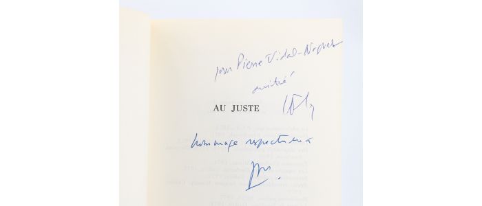 LYOTARD : Au juste - Conversations - Autographe, Edition Originale - Edition-Originale.com