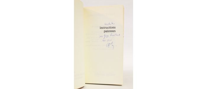 LYOTARD : Instructions païennes - Signed book, First edition - Edition-Originale.com
