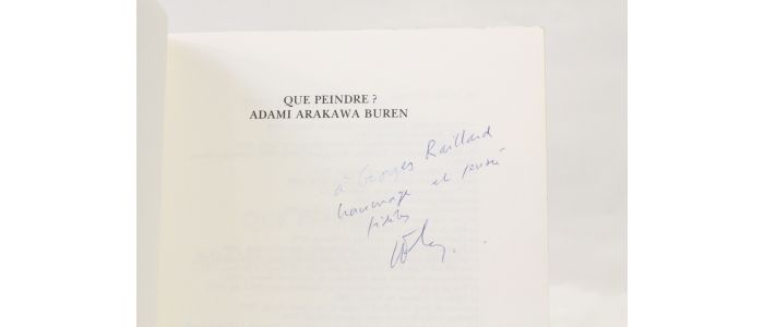 LYOTARD : Que peindre ? Adami Arakawa Buren - Autographe, Edition Originale - Edition-Originale.com