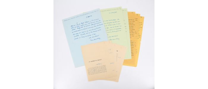 MAC ORLAN : Ensemble de trois lettres manuscrites signées, d'un jeu d'épreuves corrigées et d'un tapuscrit corrigé de Pierre Mac Orlan pour sa préface à Embruns de son ami le poète artésien Roger Valuet - Libro autografato, Prima edizione - Edition-Originale.com