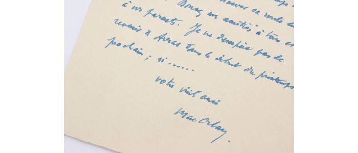 MAC ORLAN : Lettre autographe datée et signée au jeune poète artésien Roger Valuet l'encourageant à lui adresser ses poèmes - Signiert, Erste Ausgabe - Edition-Originale.com