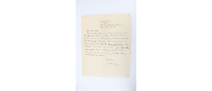 MAC ORLAN : Lettre autographe signée adressée à Carlo Rim le priant de trouver un rôle de figurant pour l'un de ses amis dans 