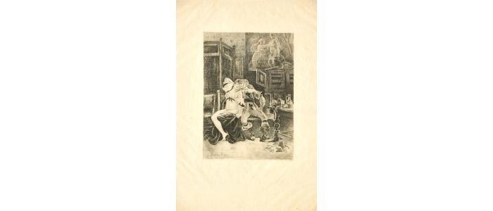 Mademoiselle de Maupin - Eau forte, épreuve sur Japon  d'après Félicien Rops gravée par François Courboin - Erste Ausgabe - Edition-Originale.com