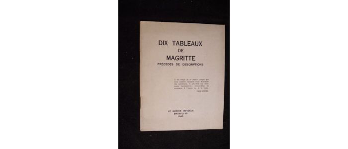 MAGRITTE : Dix tableaux de Magritte, précédés de descriptions - Erste Ausgabe - Edition-Originale.com