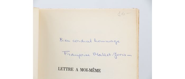 MALLET-JORIS : Lettre à moi-même - Signed book, First edition - Edition-Originale.com