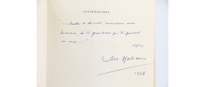 MALRAUX : Antimémoires - Libro autografato, Prima edizione - Edition-Originale.com