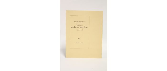 MALRAUX : Carnet du Front Populaire 1935-1936 - First edition - Edition-Originale.com