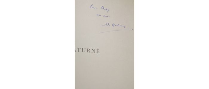 MALRAUX : Saturne - Autographe, Edition Originale - Edition-Originale.com