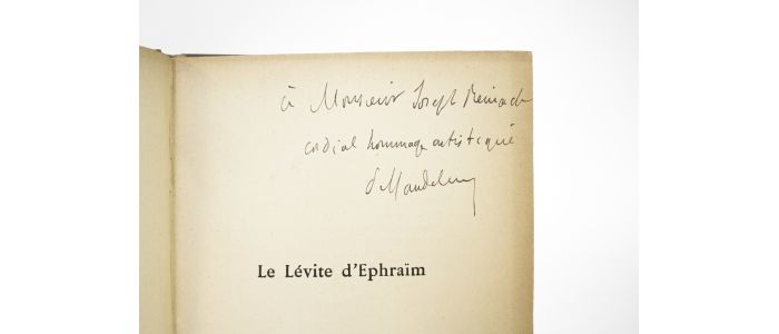 MANDELSTAMM : Le lévite d'Ephraïm - Signed book, First edition - Edition-Originale.com