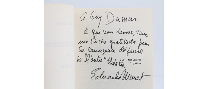 MANET : Holocaustum ou le borgne - Autographe, Edition Originale - Edition-Originale.com