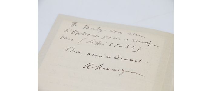 MANGIN : Lettre autographe signée adressée à un ami à propos de la parution de l'ouvrage collectif consacré à la Mission Marchand à laquelle Charles Mangin : 