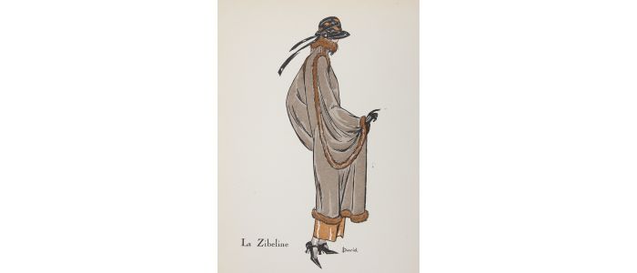 Manteau de suède bordé de zibeline (Croquis N°LV, La Gazette du Bon ton, 1922 n°7) - First edition - Edition-Originale.com