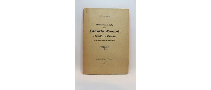 MARANDET : Manuscrits inédits de la famille Favart, de Fuzelier, de Pannard et de divers auteurs du XVIIIème siècle - Erste Ausgabe - Edition-Originale.com