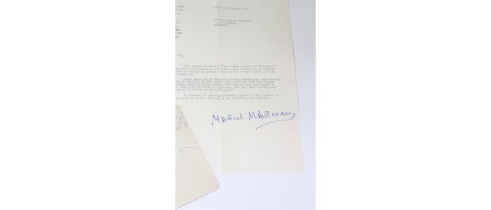 MARCEAU : Lettre tapuscrite signée adressée à Charles Dobzynski - Signed book, First edition - Edition-Originale.com