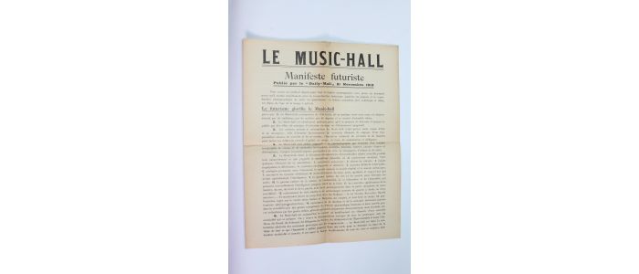 MARINETTI : Le music-hall - Manifeste futuriste - Prima edizione - Edition-Originale.com