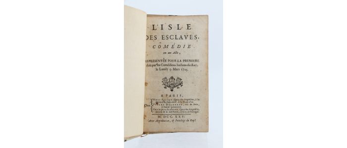MARIVAUX : L'Isle des esclaves comédie en un acte - Prima edizione - Edition-Originale.com