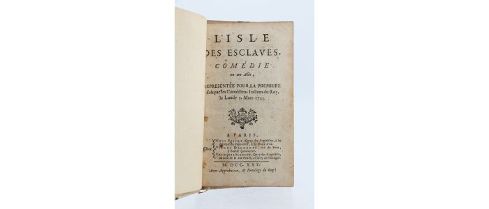 MARIVAUX : L'Isle des esclaves comédie en un acte - Edition Originale - Edition-Originale.com