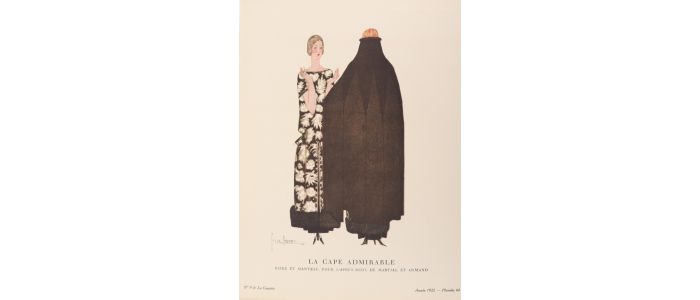MARTIAL & ARMAND : La cape admirable. Robe et manteau, pour l'après-midi, de Martial et Armand.  (pl.64, La Gazette du Bon ton, 1922 n°9) - Erste Ausgabe - Edition-Originale.com
