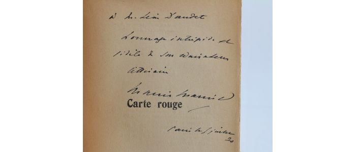 MARTIN DU GARD : Carte rouge - Le théâtre et la vie 1929-1930 - Autographe, Edition Originale - Edition-Originale.com