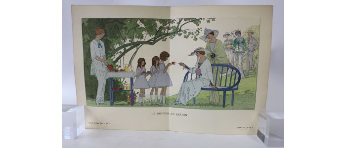 Le Goûter au jardin (pl.1, in La Gazette du Bon ton, 1913 n°10) - Erste Ausgabe - Edition-Originale.com