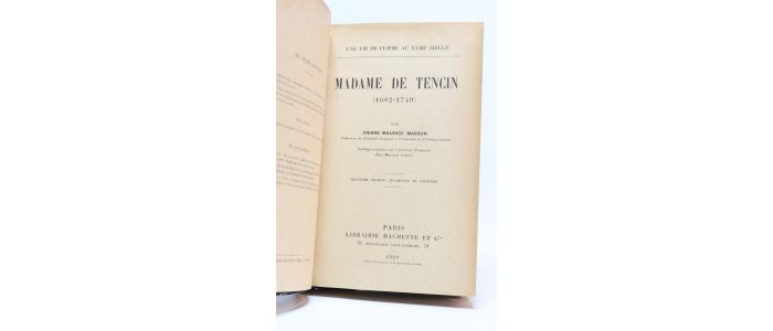 MASSON : Une vie de femme au XVIIIème siècle. Madame de Tencin (1682-1749) - Edition Originale - Edition-Originale.com