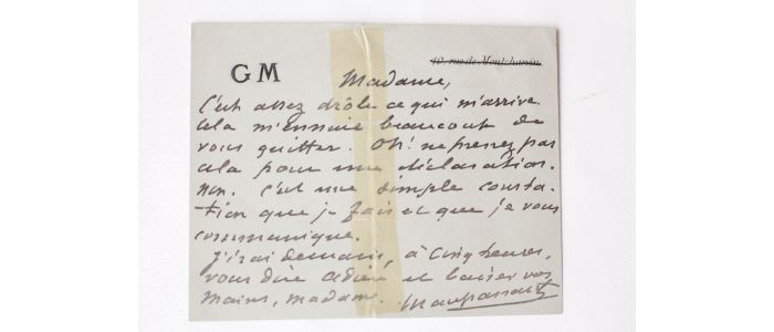 MAUPASSANT : Carte-lettre autographe signée à la Comtesse Potocka : «Oh ! ne prenez pas cela pour une déclaration. » - Libro autografato - Edition-Originale.com