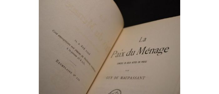 MAUPASSANT : La paix du ménage - Edition Originale - Edition-Originale.com