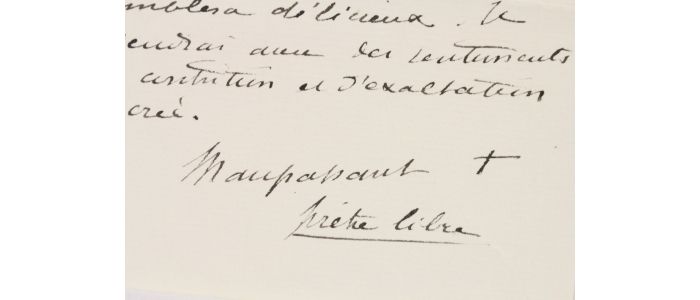 MAUPASSANT : Lettre autographe signée à la Comtesse Potocka : « Maupassant prêtre libre » - Signiert, Erste Ausgabe - Edition-Originale.com