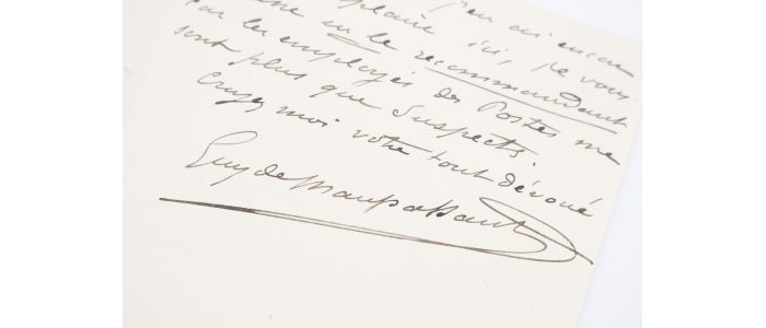 MAUPASSANT : Lettre autographe signée au critique Vittorio Pica : 
