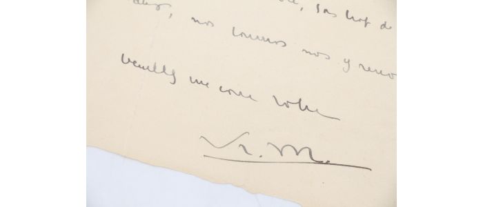 MAURIAC : Lettre autographe datée et signée adressée à l'abbé Casy Rivière le soutenant dans son engagement : 