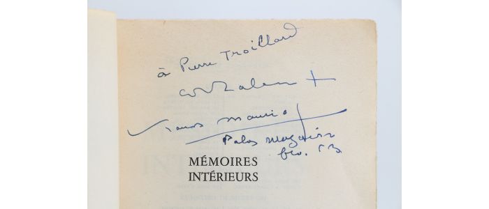 MAURIAC : Mémoires intérieurs - Signiert - Edition-Originale.com