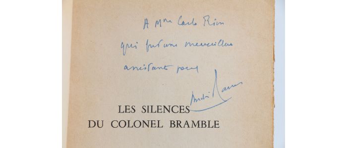 MAUROIS : Les silences du colonel Bramble [tu seras un homme mon fils] - Autographe - Edition-Originale.com