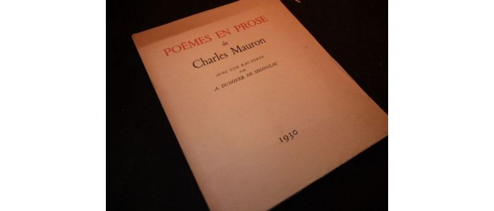 MAURON : Poèmes en prose - Edition Originale - Edition-Originale.com